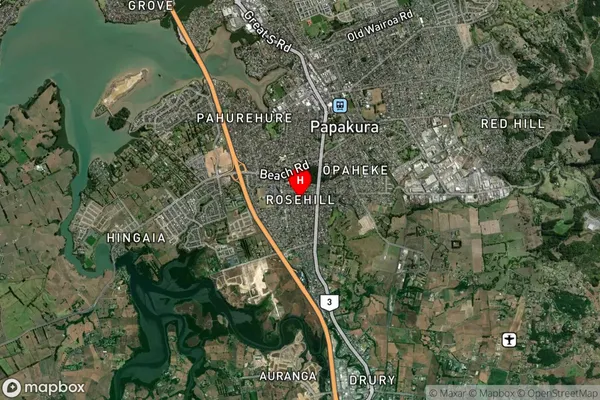 Rosehill,Auckland Satellite Map