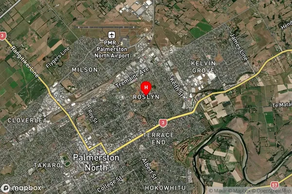 Roslyn,Manawatu-Wanganui Satellite Map