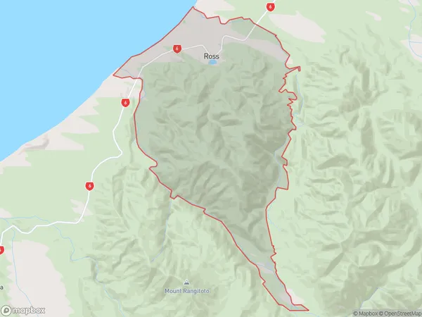 Ross, West Coast Polygon Area Map