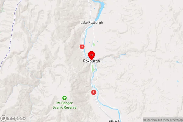 Roxburgh,Otago Region Map