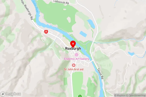 Roxburgh,Otago Area Map