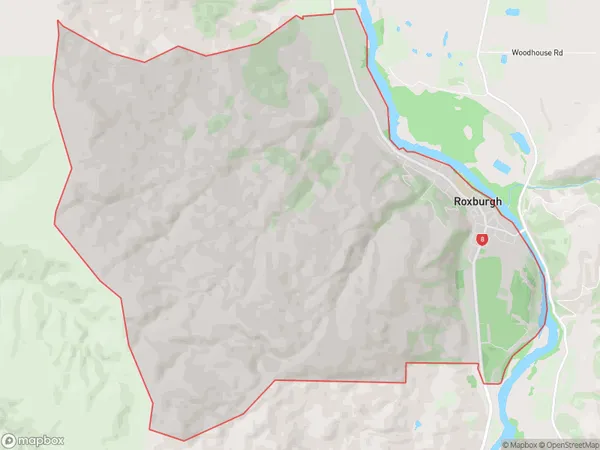 Roxburgh, Otago Polygon Area Map