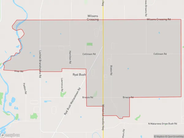 Ryal Bush, Southland Polygon Area Map