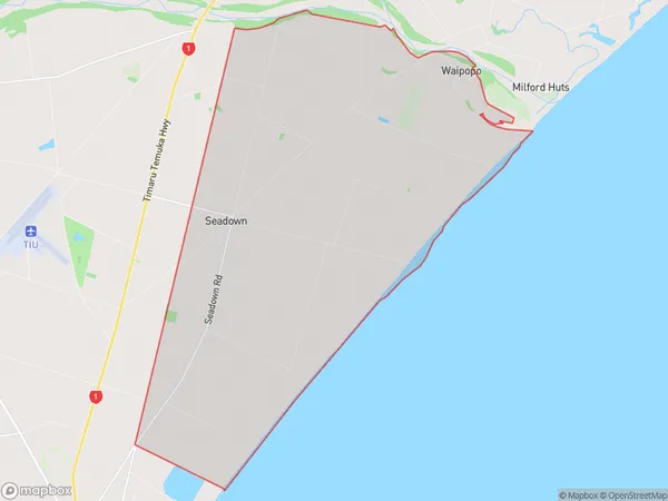 Seadown, Canterbury Polygon Area Map