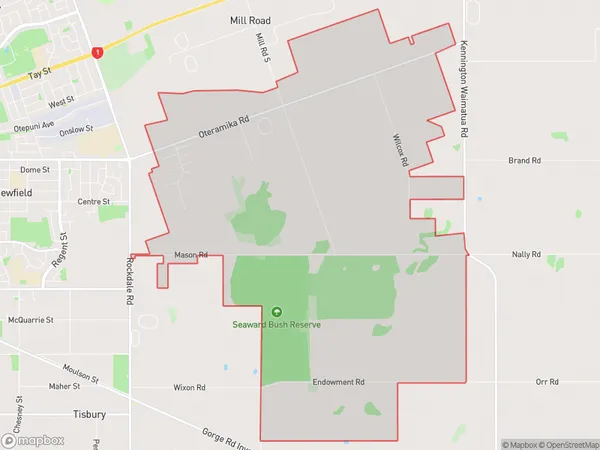 Seaward Bush, Southland Polygon Area Map