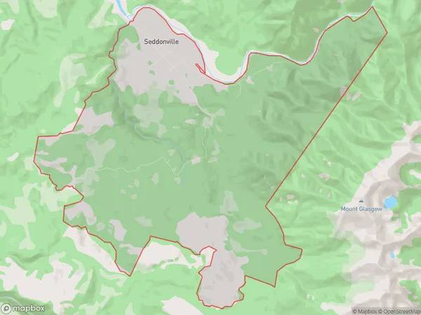 Seddonville, West Coast Polygon Area Map