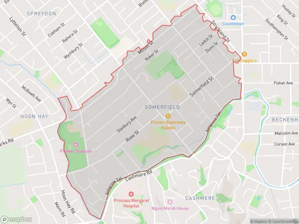 Somerfield, Canterbury Polygon Area Map