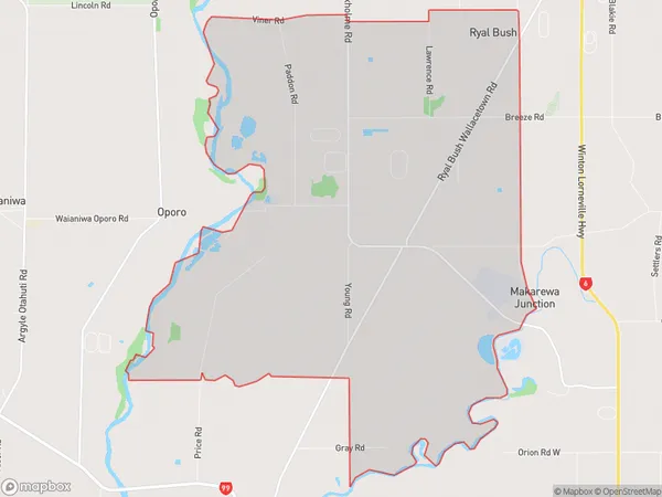 Branxholme, Southland Polygon Area Map