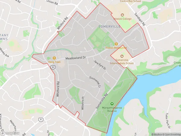 Somerville, Auckland Polygon Area Map