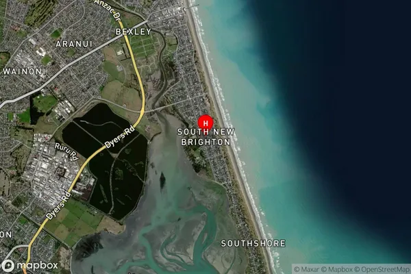 South New Brighton,Canterbury Satellite Map