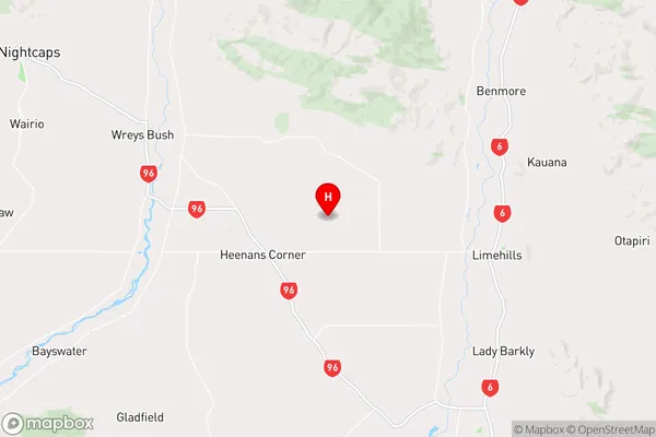 South Hillend,Southland Region Map