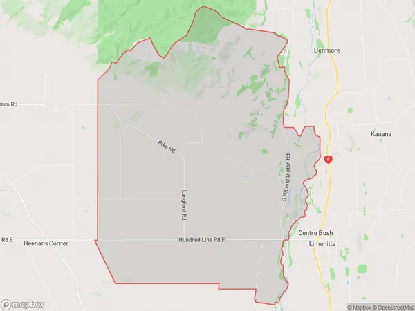 South Hillend, Southland Polygon Area Map