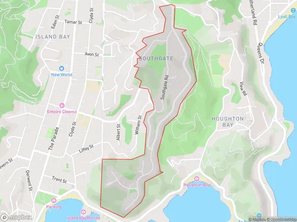 Southgate, Wellington Polygon Area Map