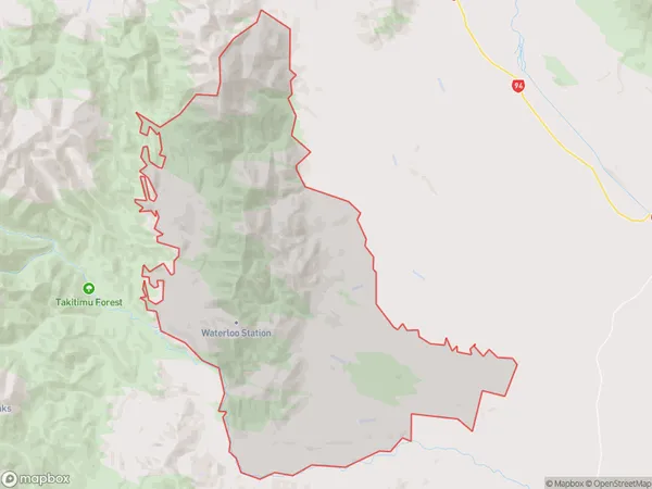 Braxton, Southland Polygon Area Map