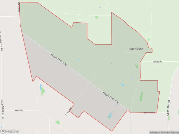 Spar Bush, Southland Polygon Area Map