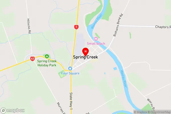 Spring Creek,Marlborough Area Map