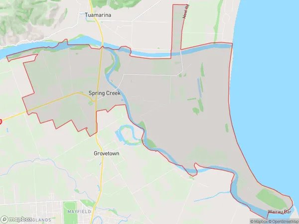 Spring Creek, Marlborough Polygon Area Map