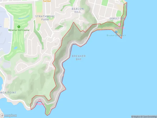 Breaker Bay, Wellington Polygon Area Map