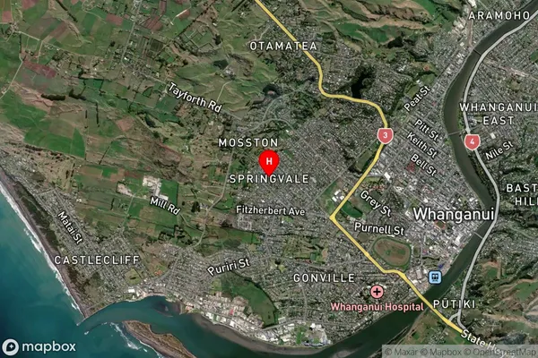 Springvale,Manawatu-Wanganui Satellite Map