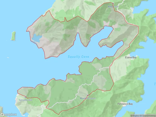 Squally Cove, Marlborough Polygon Area Map