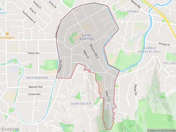 Saint Martins, Canterbury Polygon Area Map