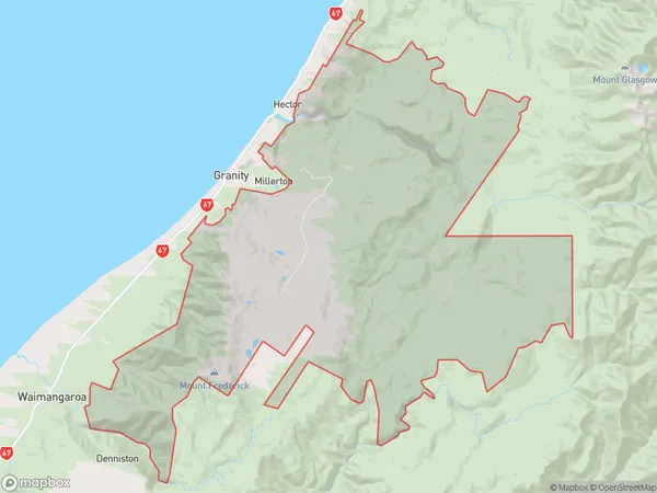 Stockton, West Coast Polygon Area Map