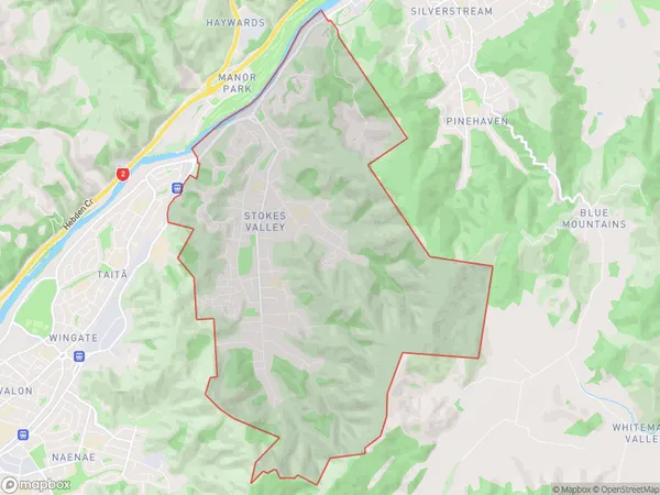 Stokes Valley, Wellington Polygon Area Map