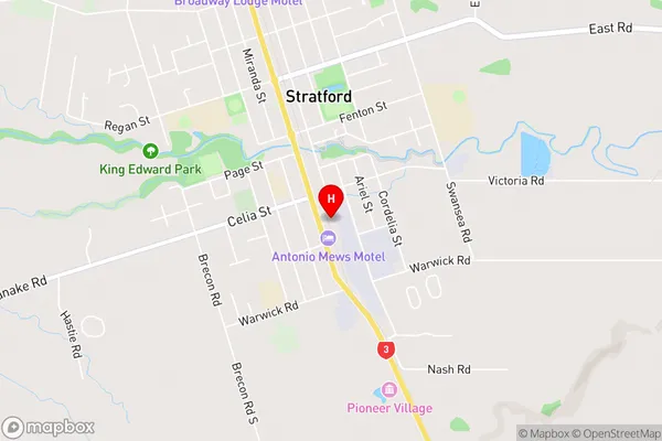 Stratford,Taranaki Area Map