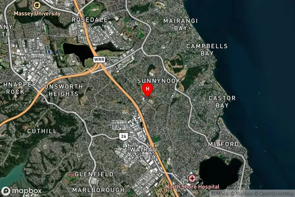 Sunnynook,Auckland Satellite Map