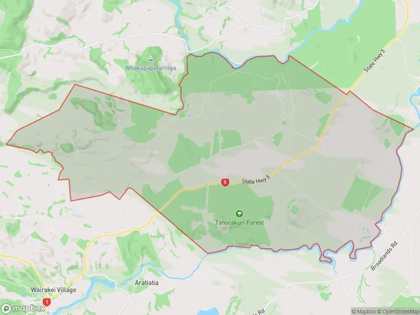 Tahorakuri Forest, Waikato Polygon Area Map