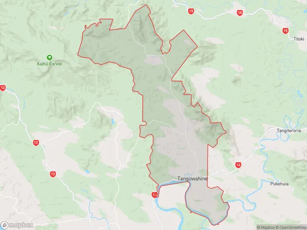 Tangowahine, Northland Polygon Area Map