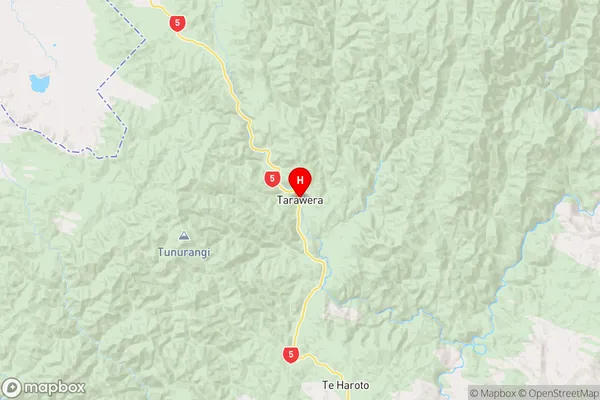 Tarawera,Hawke's Bay Region Map