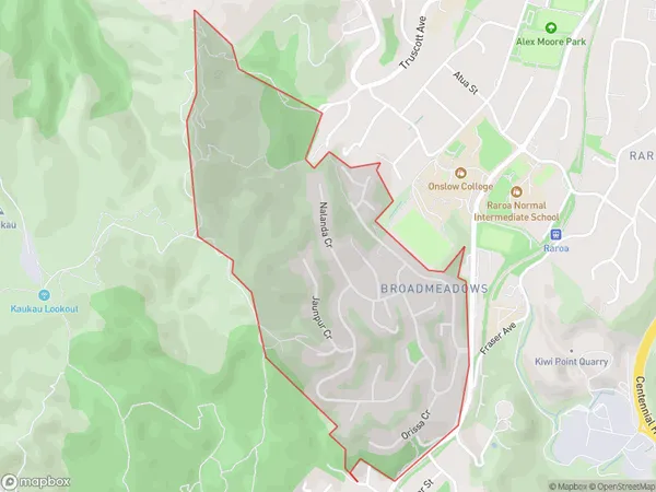 Broadmeadows, Wellington Polygon Area Map