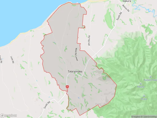 Tataraimaka, Taranaki Polygon Area Map