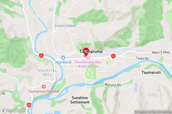 Taumarunui,Manawatu-Wanganui Area Map