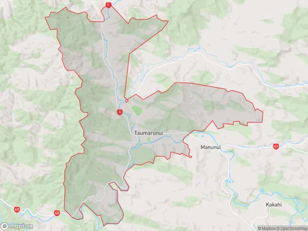 Taumarunui, Manawatu-Wanganui Polygon Area Map