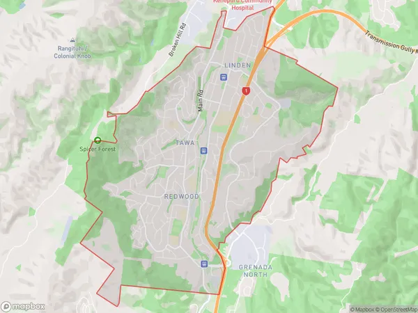 Tawa, Wellington Polygon Area Map