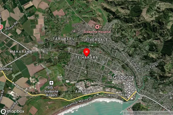 Te Hapara,Gisborne Satellite Map