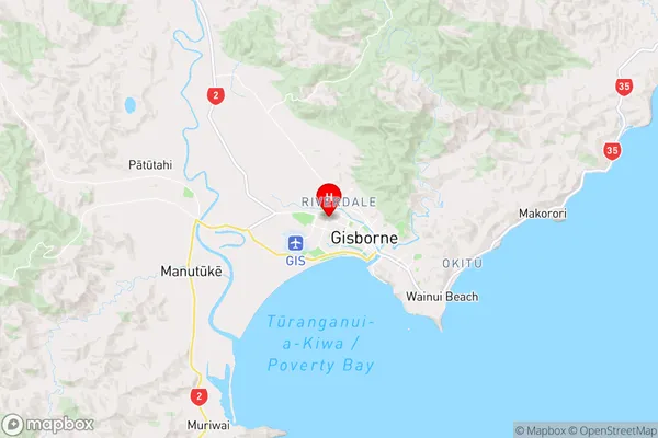 Te Hapara,Gisborne Region Map