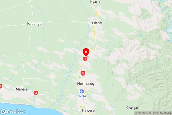 Te Roti,Taranaki Region Map