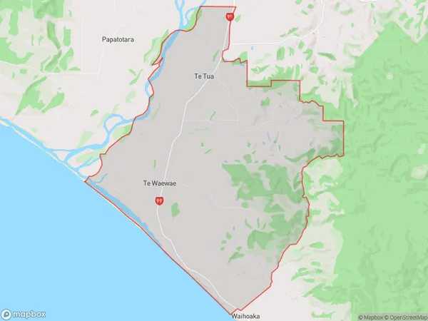 Te Waewae, Southland Polygon Area Map