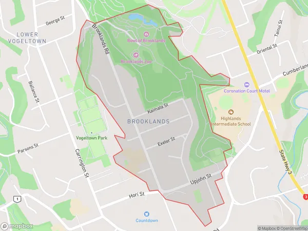 Brooklands, Taranaki Polygon Area Map