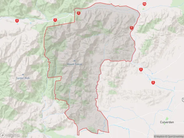 Tekoa Range, Canterbury Polygon Area Map