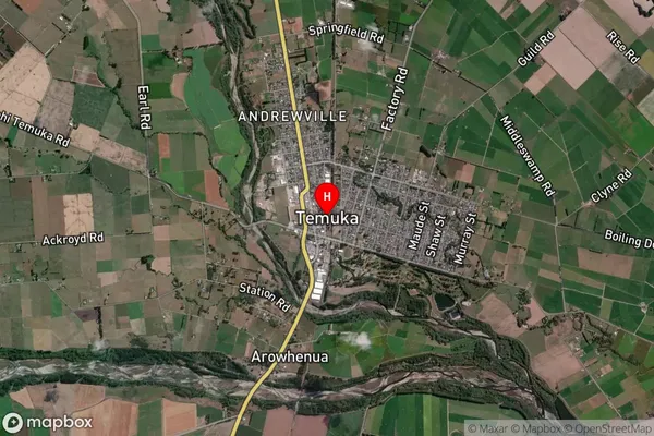 Temuka,Canterbury Satellite Map