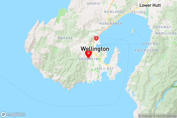 Brooklyn,Wellington Region Map