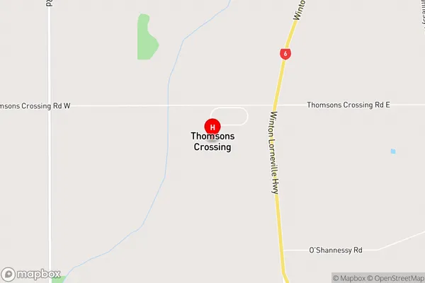 Thomsons Crossing,Southland Area Map