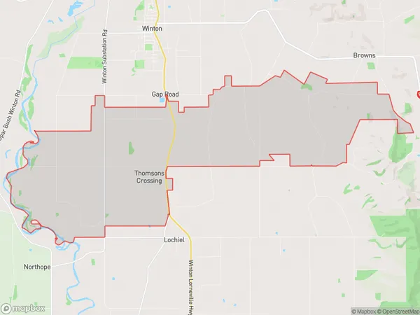 Thomsons Crossing, Southland Polygon Area Map