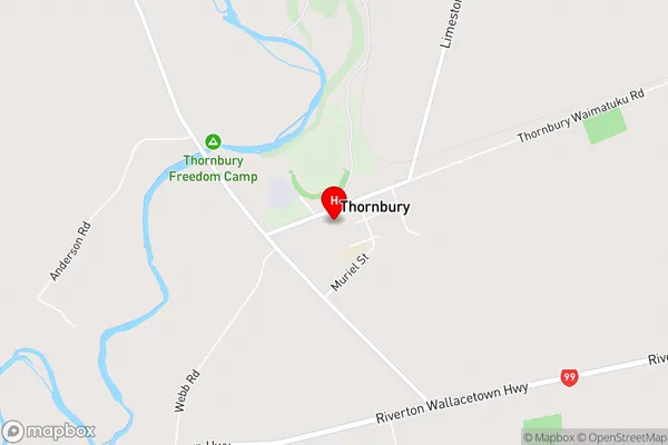 Thornbury,Southland Area Map