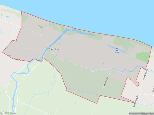 Thornton, Bay of Plenty Polygon Area Map