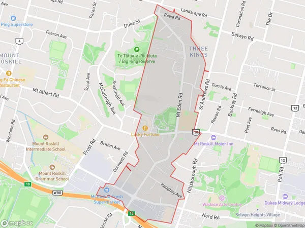 Three Kings, Auckland Polygon Area Map